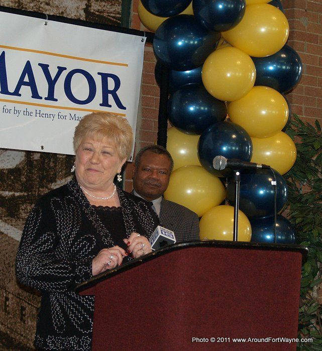 City Clerk Sandy Kennedy announces her re-election campaign on January 31, 2011.