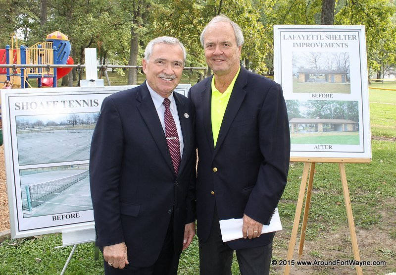 Mayor Tom Henry and Fort Wayne Parks and Recreation Director Al Moll