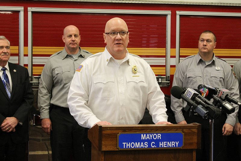 FWFD Chief Eric Lahey during a news conference on February 16, 2016.
