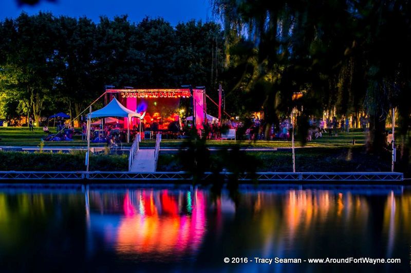 The Maumee Stage at the Middle Waves Music Festival, as shot from across the St. Marys River.