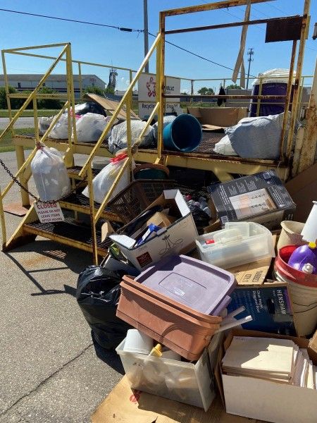 Illegal dumping at a Recycling Drop-Off site