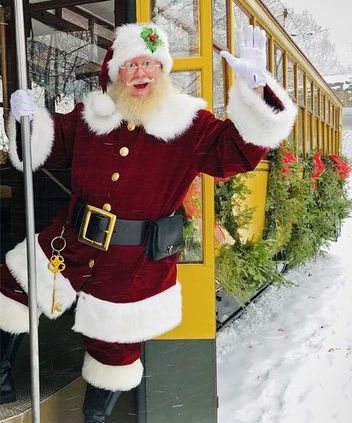 Santa Claus on the Waynedale Christmas Trolley