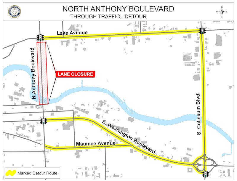 Anthony Boulevard partial closure